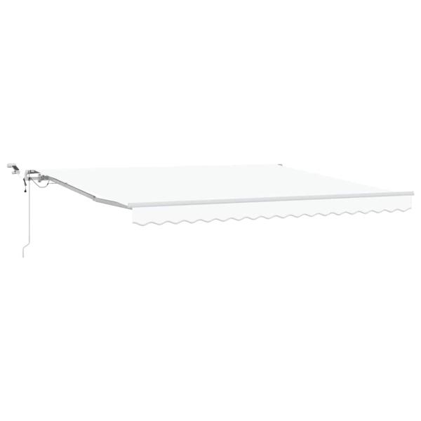 Automatische einziehbare Markise mit LED Weiß 400x350 cm, Markisenersatzstoff für 4x3,5 m Rahmen Weiß