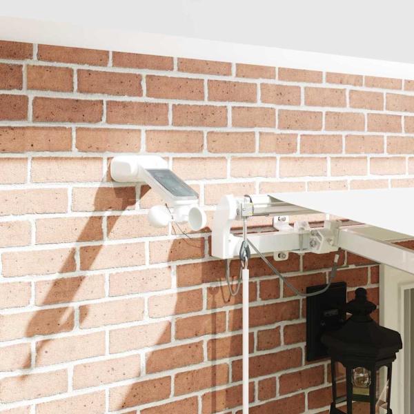 Automatische einziehbare Markise mit LED Weiß 400x350 cm, Markisenersatzstoff für 4x3,5 m Rahmen Weiß