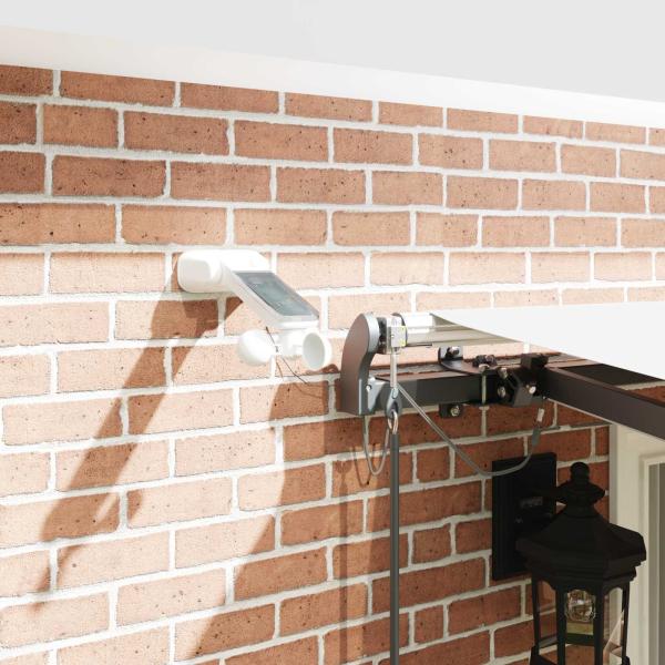 Automatische Einziehbare Markise mit LED Weiß 400x350 cm, Markisen-Ersatzstoff für 4x3.5 m Rahmen Weiß