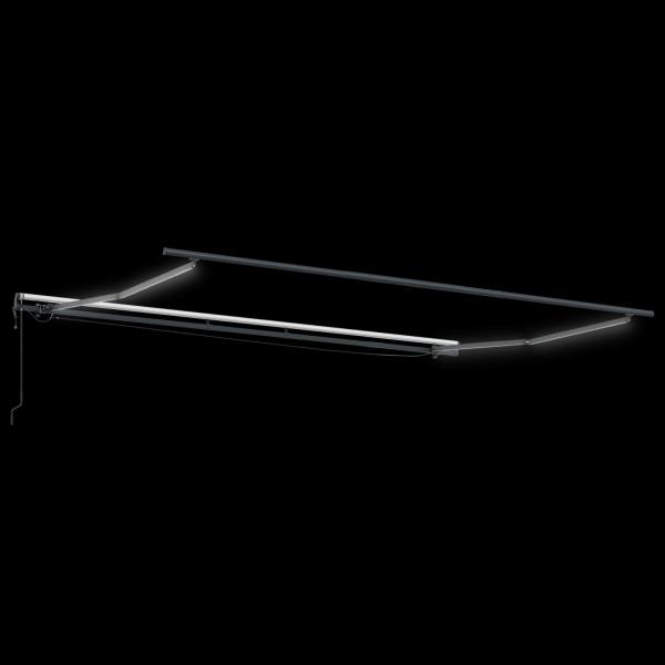 Automatische Einziehbare Markise mit LED Weiß 400x350 cm, Markisen-Ersatzstoff für 4x3.5 m Rahmen Weiß