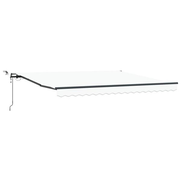 Automatische Einziehbare Markise mit LED Weiß 400x350 cm, Markisen-Ersatzstoff für 4x3.5 m Rahmen Weiß