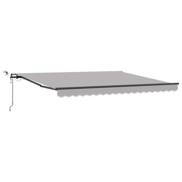 Automatische Einziehbare Markise mit LED Hellgrau 400x350 cm, Markisen-Ersatzstoff für 4x3.5 m Rahmen Hellgrau