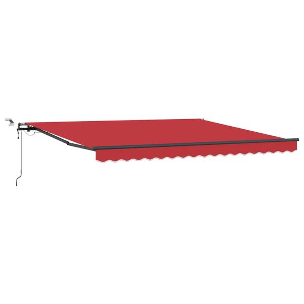 Automatische Einziehbare Markise mit LED Rot 400x350 cm, Markisen Ersatzgewebe für 4x3.5 m Rahmen Rot