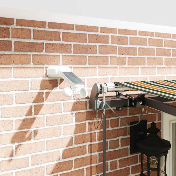 Automatische Einziehbare Markise mit LED Grün und Gelb 400x350 cm, Markisenersatzstoff für 4x3.5 m Rahmen Grün und Gelb