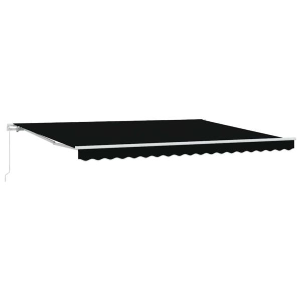 Manuelle Einziehbare Markise Schwarz 450x300 cm, Markisen-Ersatzgewebe für Rahmen 450x300 cm Schwarz