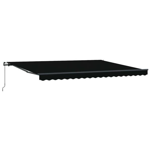 Manuelle Einziehbare Markise Schwarz 450x300 cm, Markisen-Ersatzstoff für Rahmen 4,5x3 m Schwarz