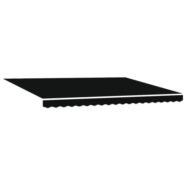 manuelle einziehbare Markise mit LED Schwarz 450x300 cm, Markisenersatzstoff für Rahmen 4.5x3 m Schwarz