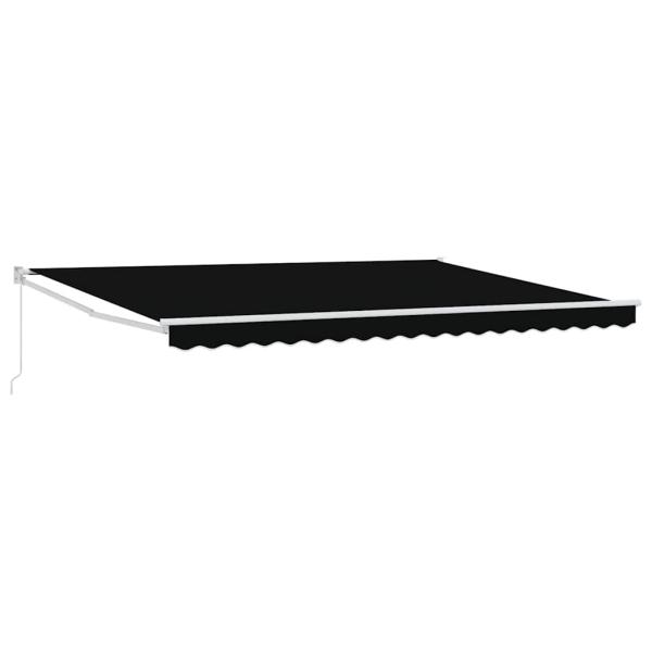 Manuelle Einziehbare Markise Schwarz 450x300 cm, Markisen Ersatzstoff für Rahmen 4.5x3 m Schwarz