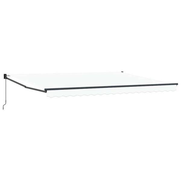 ARDEBO.de - Manuelle Einziehbare Markise Weiß 450x300 cm, Markisen-Ersatzstoff für 4.5x3 m Rahmen Weiß