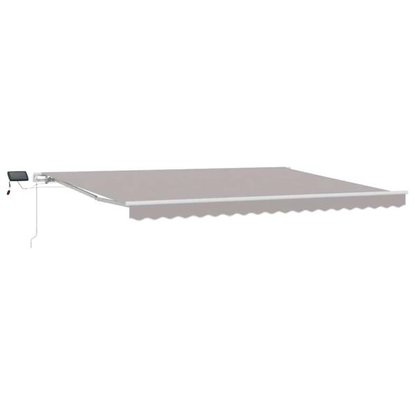 Manuelle einziehbare Markise mit LED Lichtgrau 450x300 cm, Ersatzbezug für 4,5x3 m Rahmen Lichtgrau
