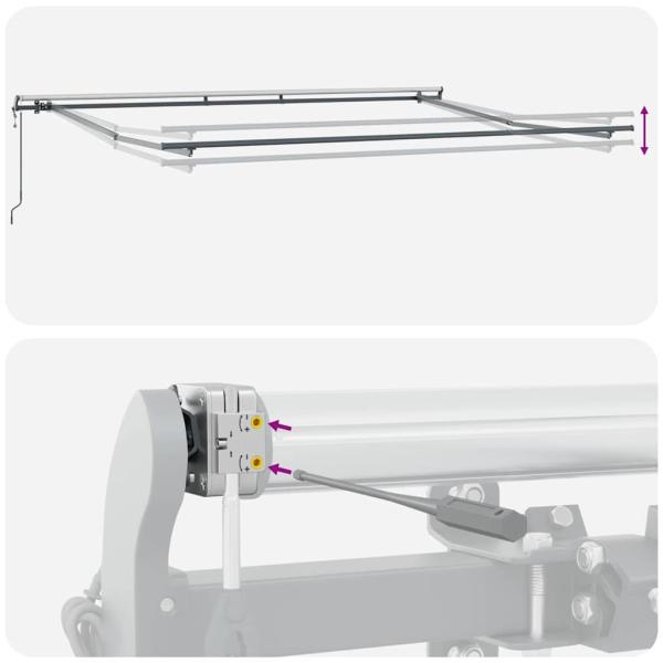 Automatische Einziehbare Markise Hellgrau 450x300 cm, Markisen-Ersatzstoff für 4,5x3 m Rahmen Hellgrau