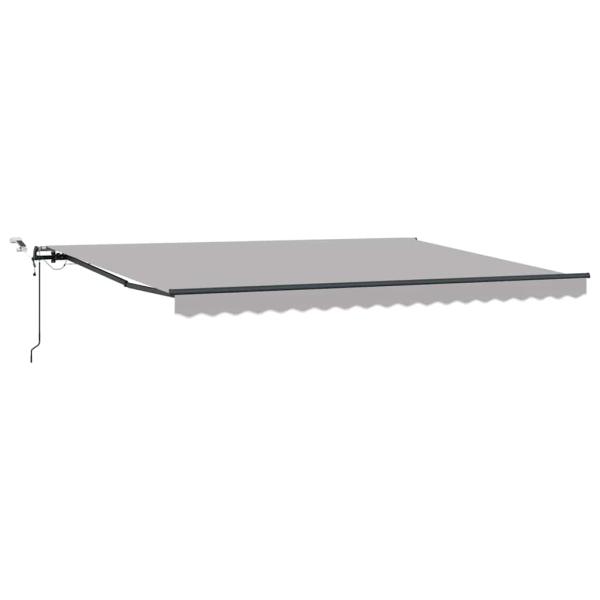 Automatische Einziehbare Markise mit LED Hellgrau 450x300 cm, Markisen Ersatzstoff für 4,5x3 m Rahmen Hellgrau