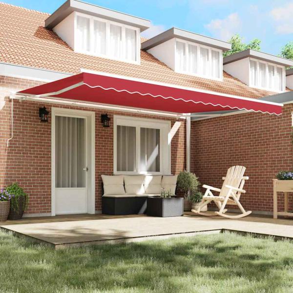 manuelle einziehbare Markise Rot 450x300 cm, Markisen Austauschstoff für 4,5x3 m Rahmen Rot