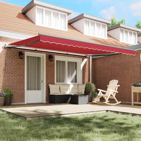 Manuelle Einziehbare Markise Rot 450x300 cm, Markisenersatzstoff für 4.5x3 m Rahmen Rot