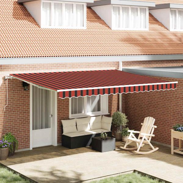 ARDEBO.de - Automatische Einziehbare Markise Orange und Braun 450x350 cm