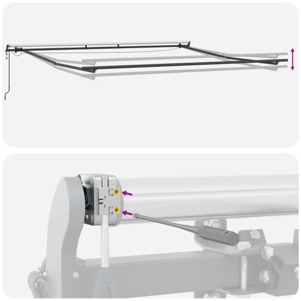 Automatische einziehbare Markise mit LED Orange und Braun 450x350 cm