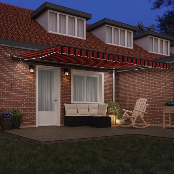 Automatische einziehbare Markise mit LED Orange und Braun 450x350 cm