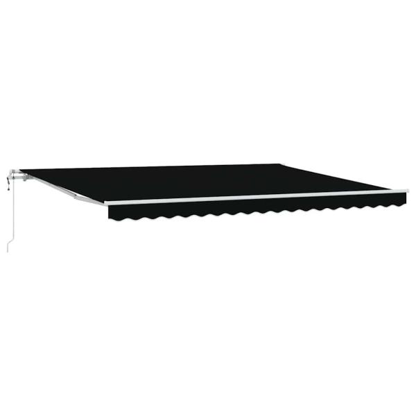 Automatische einziehbare Markise Schwarz 450x350 cm, Markisenersatzstoff für 4,5x3,5 m Rahmen Schwarz