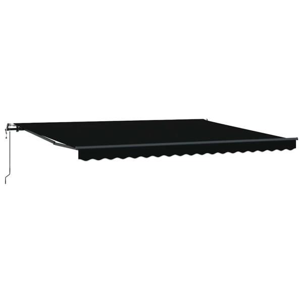 automatische einziehbare Markise Schwarz 450x350 cm, Markisen Austauschstoff für 4,5x3,5 m Rahmen Schwarz