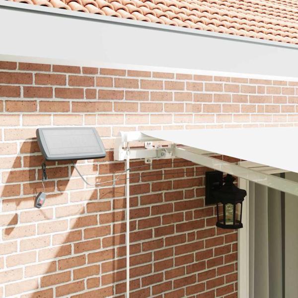 Manuelle Einziehbare Markise mit LED Weiß 450x350 cm, Markisen Ersatzstoff für 4,5x3,5 m Rahmen Weiß