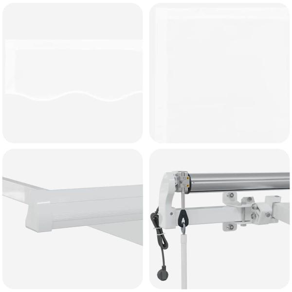 Automatische einziehbare Markise Weiß 450x350 cm, Markisen Ersatzstoff für 4,5x3,5 m Rahmen Weiß