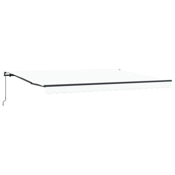 Manuelle Einziehbare Markise Weiß 450 x 350 cm, Markisenersatzstoff für 4,5 x 3,5 m Rahmen Weiß