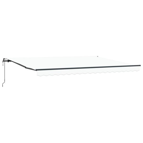 Automatische Einziehbare Markise Weiß 450x350 cm, Markisenersatzstoff für 4,5x3,5 m Rahmen Weiß