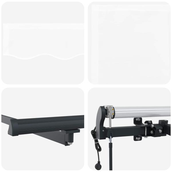 Automatische Einziehbare Markise Weiß 450x350 cm, Markisenersatzstoff für 4,5x3,5 m Rahmen Weiß