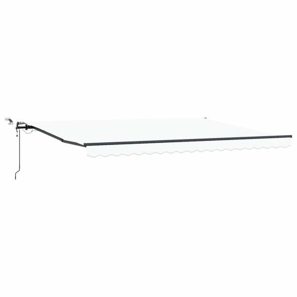 Automatische einziehbare Markise mit LED Weiß 450x350 cm, Markise Ersatzstoff für 4.5x3.5 m Rahmen Weiß