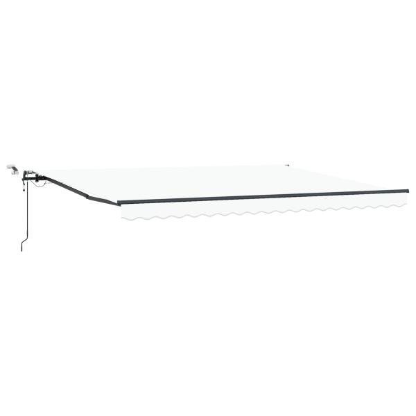 Automatische einziehbare Markise mit LED Weiß 450x350 cm, Markise Ersatzstoff für 4.5x3.5 m Rahmen Weiß