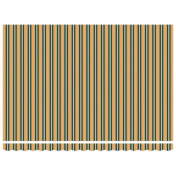 Manuelle Einziehbare Markise mit LED Grün und Gelb 450x350 cm, Markisenstoff-Ersatz für 4.5x3.5 m Rahmen in Grün und Gelb