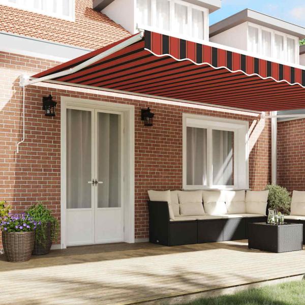 ARDEBO.de - Manuelle Einziehbare Markise Orange und Braun 500x300 cm