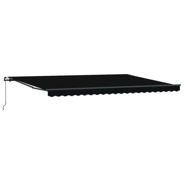 Manuelle Einziehbare Markise Schwarz 500x300 cm, Markisen Ersatzstoff für 5x3 m Rahmen Schwarz