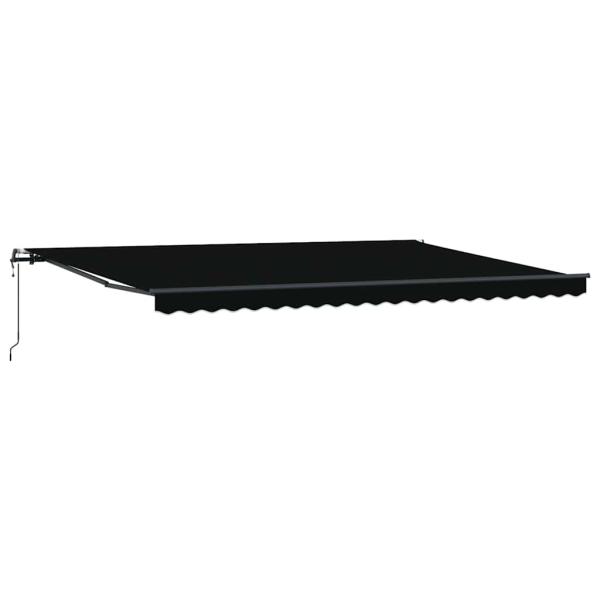 Automatische Einziehbare Markise Schwarz 500x300 cm, Markisenersatzstoff für 5x3 m Gestell Schwarz