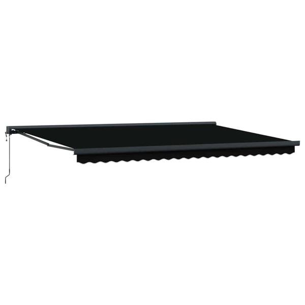 Automatische Einziehbare Markise Schwarz 500x300 cm, Markisenersatzstoff für 5x3 m Rahmen Schwarz