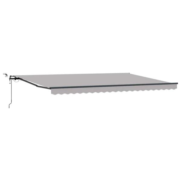 Automatische Einziehbare Markise mit LED Hellgrau 500x300 cm, Markisen-Ersatzstoff für 5x3 m Gestell Hellgrau