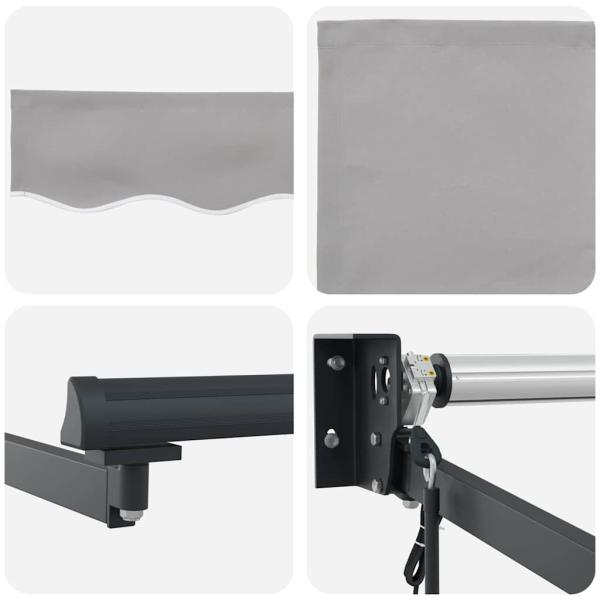 Automatische Einziehbare Markise Helles Grau 500x300 cm, Markisenersatzstoff für 5x3 m Rahmen Helles Grau