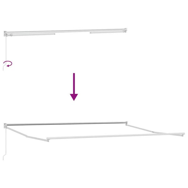 manuelle einziehbare Markise Grün und Gelb 500x300 cm, Markisenstoff für 5x3 m Rahmen Grün und Gelb