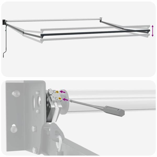 Automatische Einziehbare Markise Grün und Gelb 500x300 cm, Markisenersatzstoff für 5x3 m Rahmen Grün und Gelb