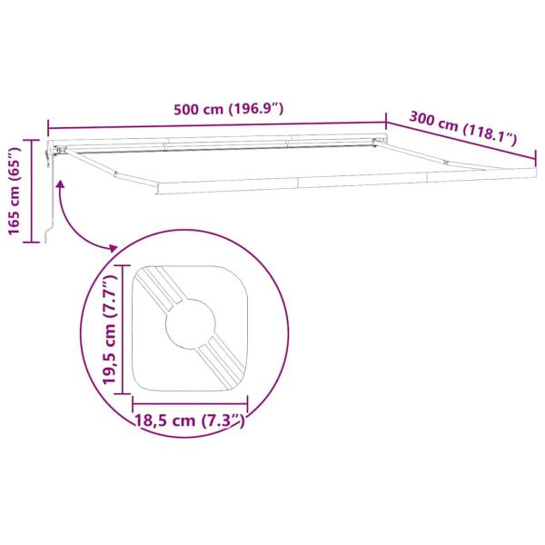 Automatische Einziehbare Markise Grün und Gelb 500x300 cm, Markisen-Ersatzstoff für Rahmen 5x3 m Grün und Gelb