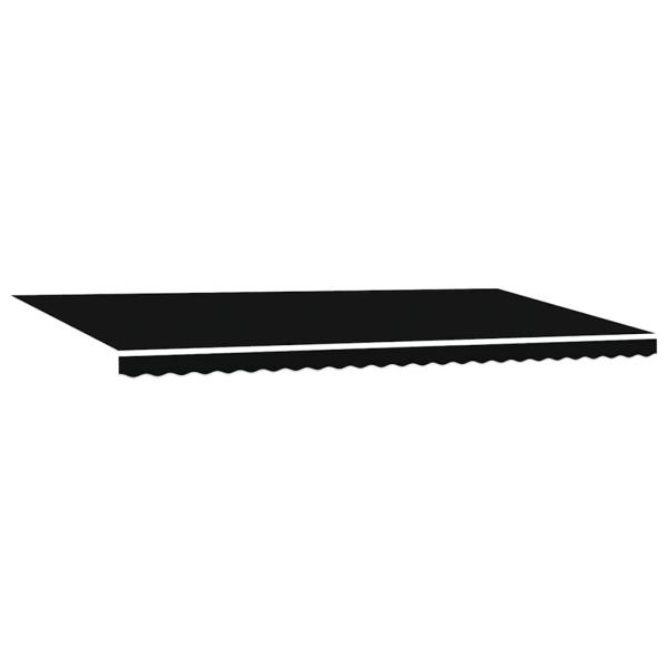 Manuelle Einziehbare Markise mit LED Schwarz 600x300 cm, Markisenersatzstoff für 6x3 m Rahmen Schwarz