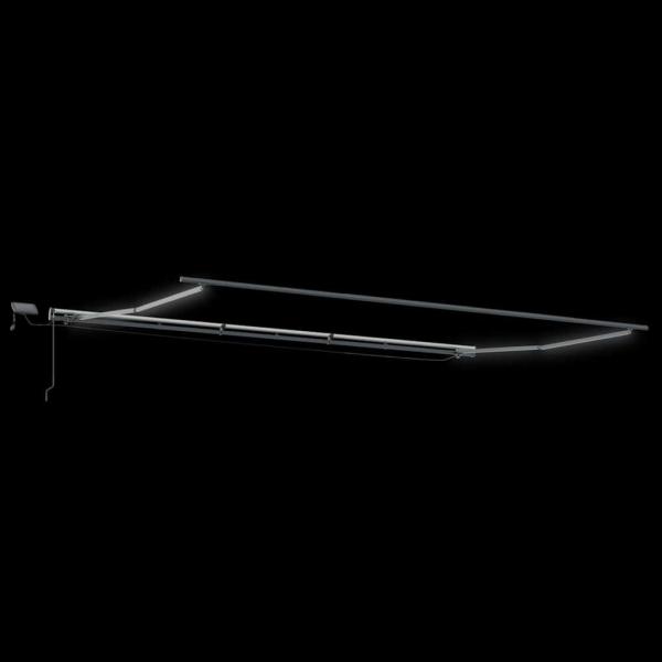 Manuelle Einziehbare Markise mit LED Schwarz 600x300 cm, Markisenersatzstoff für 6x3 m Rahmen Schwarz
