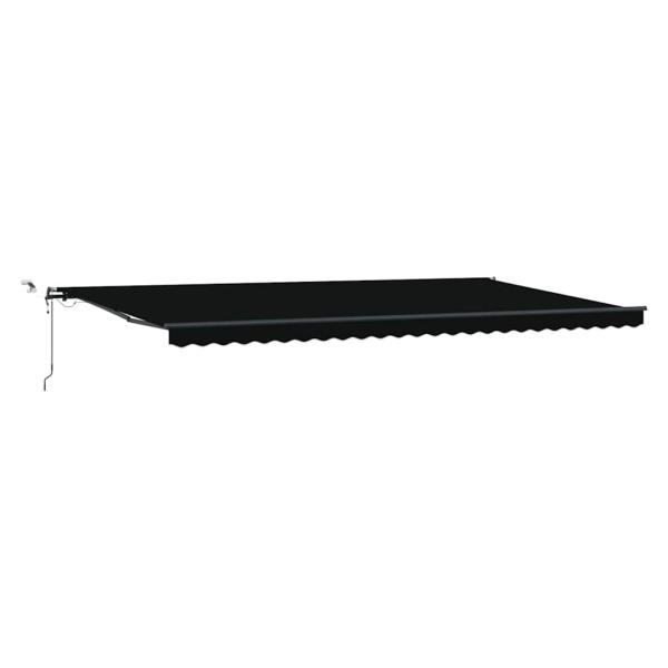 automatische einziehbare Markise mit LED Schwarz 600x300 cm, Markisen-Ersatzstoff für 6x3 m Rahmen Schwarz