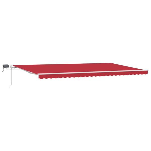 Manuelle Einziehbare Markise mit LED Rot 600x300 cm, Markise Ersatzstoff für 6x3 m Rahmen Rot