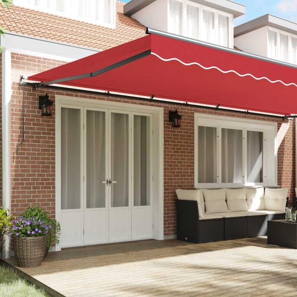 Rote manuelle einziehbare Markise 600x300 cm, Markisen-Ersatzstoff 6x3 m Rot