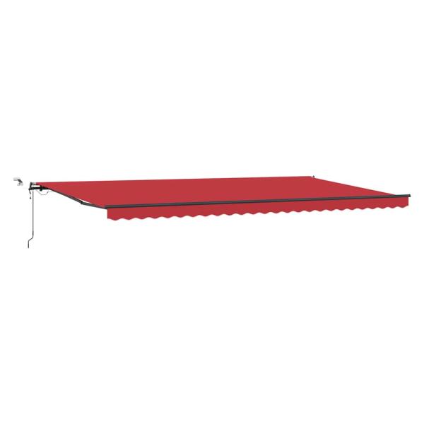 Automatische Einziehbare Markise mit LED Rot 600x300 cm, Markisenersatz-Gewebe für 6x3 m Rahmen Rot