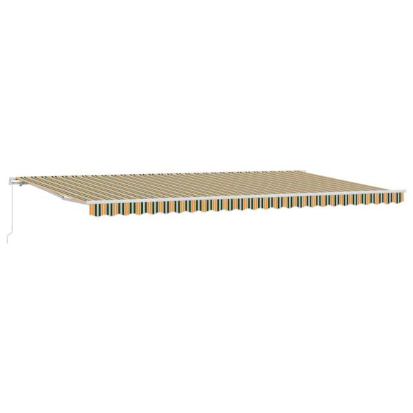 Manuelle einziehbare Markise Grün und Gelb 600x300 cm, Markisen-Ersatzstoff für 6x3 m Rahmen Grün und Gelb