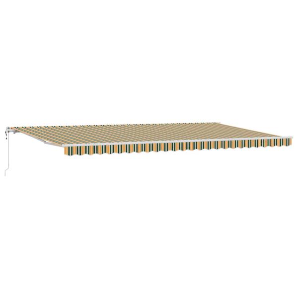 Automatische Einziehbare Markise Grün und Gelb 600x300 cm, Markisen-Ersatzstoff für 6x3 m Rahmen Grün und Gelb
