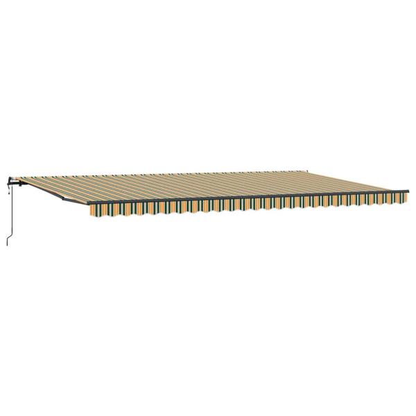 Automatische Einziehbare Markise Grün und Gelb 600x300 cm, Markisenersatzstoff für 6x3 m Rahmen Grün und Gelb