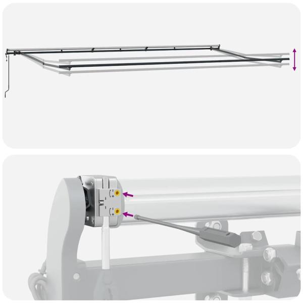Automatische Einziehbare Markise Grün und Gelb 600x300 cm, Markisenersatzstoff für 6x3 m Rahmen Grün und Gelb
